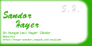 sandor hayer business card