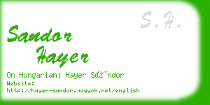 sandor hayer business card